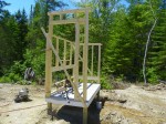 Erecting the front coop wall