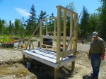 Erecting the coop walls