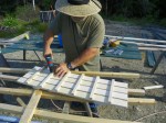 Building the chicken yard ramp out of some left over strapping
