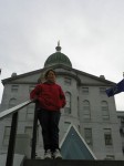 Hannah in Front of the Maine State House