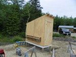Coop nesting box in place