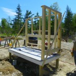 Erecting the coop walls