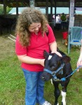 Hannah at the cow meet and greet.