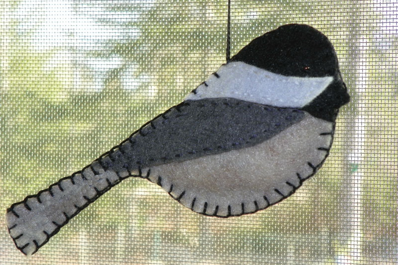 Felt Chickadee Ornament