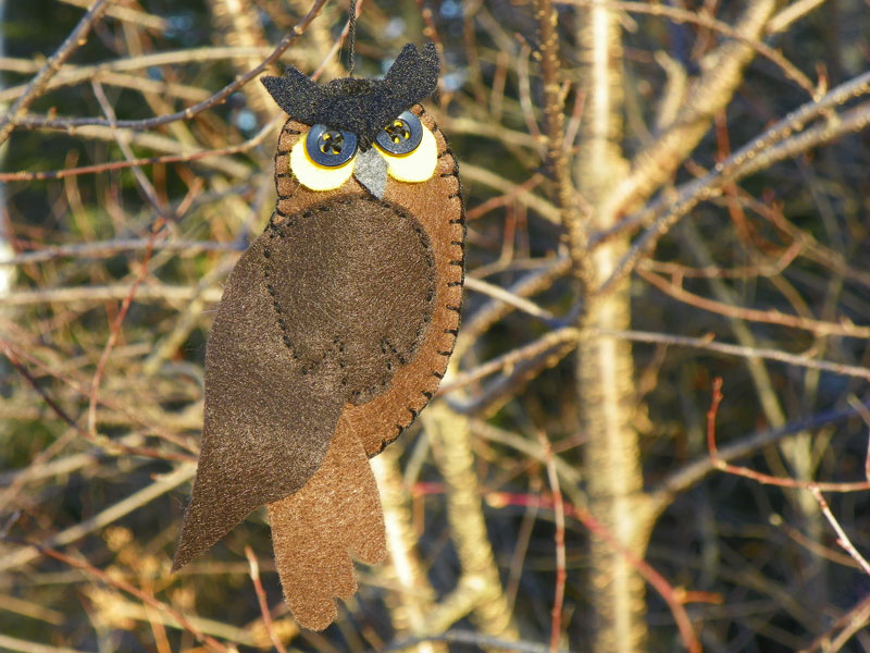 Great Horned Owl Felt Ornament