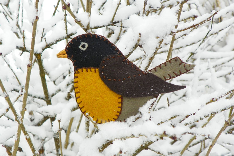 Longing for Spring Felt Robin Ornament