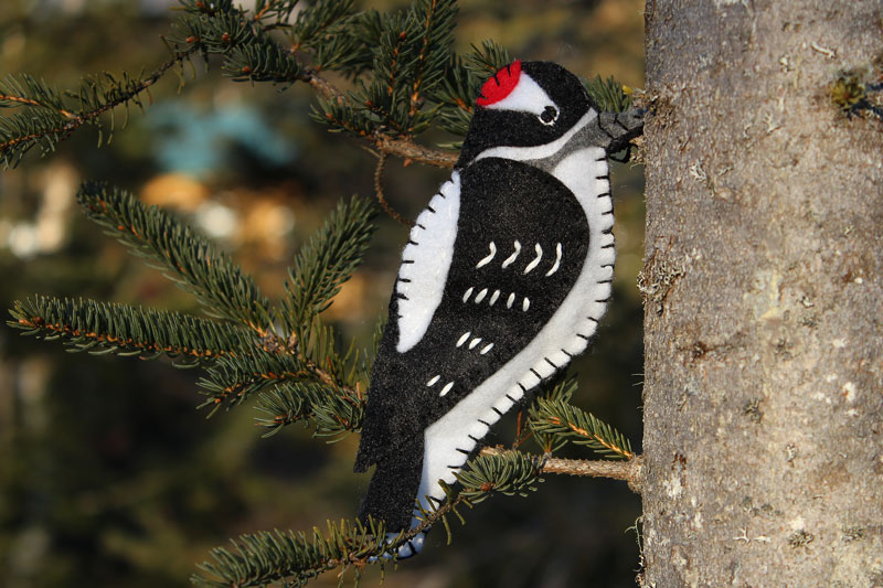 Downy Woodpecker Felt Ornament