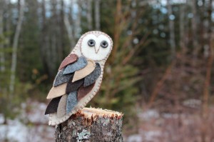 Felt Barn Owl Ornament