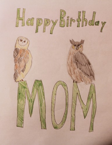 hannah's hand drawn birthday card