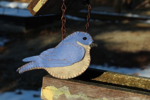 Felt Bluebird Ornament Pattern