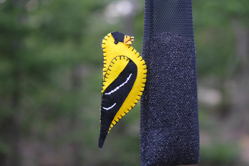 Cheery Goldfinch Felt Ornament