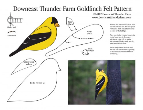 goldfinch felt pattern