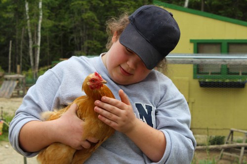 Hannah and her favorite Buff Orpington, Little
