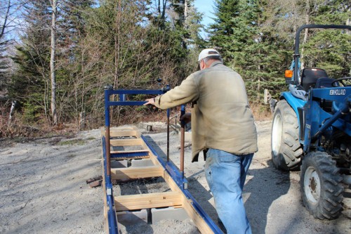 setting up the ripsaw portable sawmilll