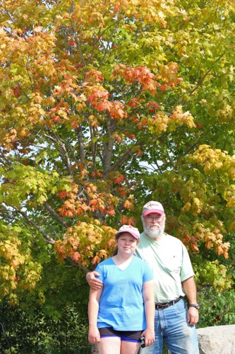 Paul and Hannah on the way up Cadillac Mountain