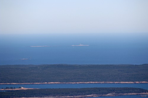 Petit Manan Island and Lighthouse from the top of Cadillac Mountain