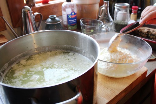 skimming mozzarella cheese curds 