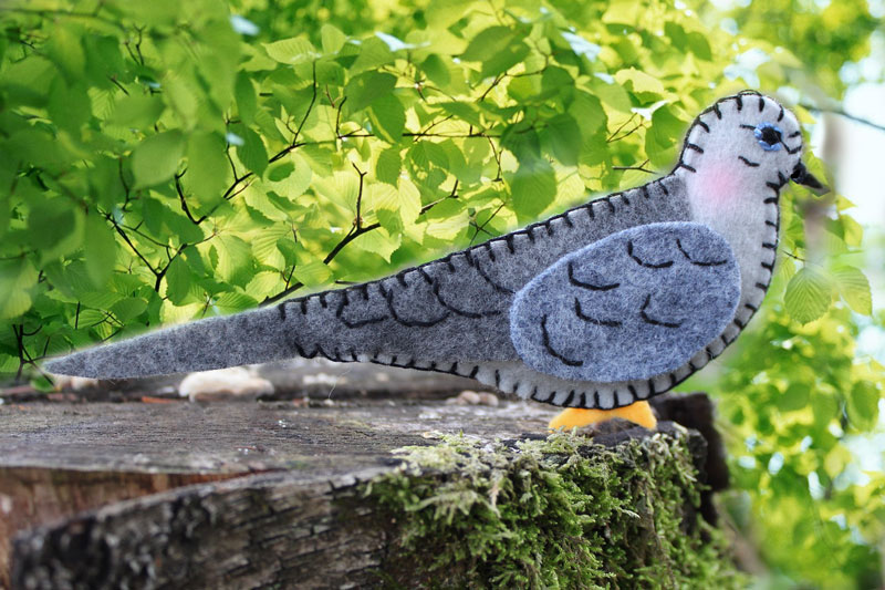 Sweet Mourning Dove Felt Ornament