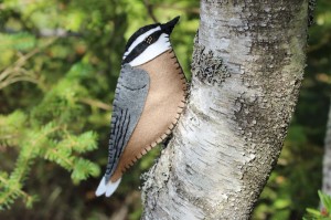 red breasted nuthatch felt ornament