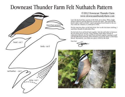 nuthatch felt pattern