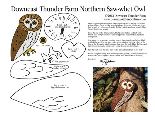 Northern Saw-when Owl Ornament Pattern