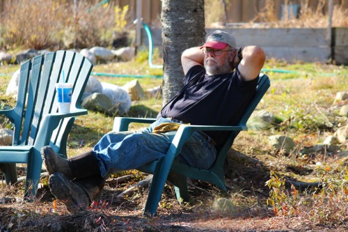 Paul enjoying the pond view