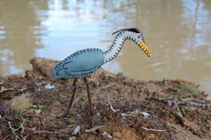 Blue Heron Felt Ornament