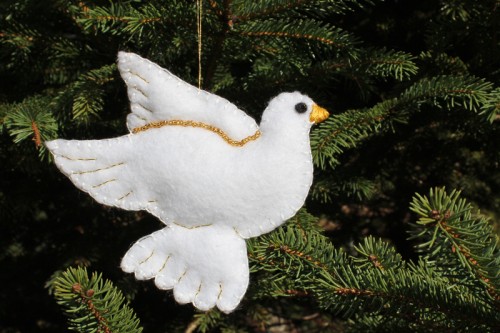 Dove Felt Christmas Ornament