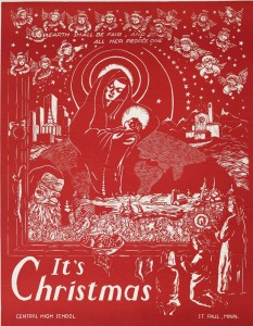 Christmas Woodblock Print