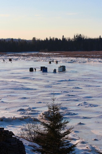 Ice Huts on the Pleasant River