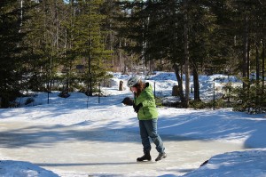 ice skating on the duck pond