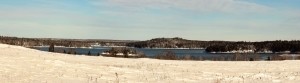 Snowy Maine Coastal Panorama