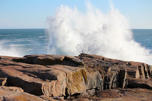 March Waves crashing at Schoodic Point