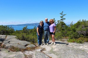 Family at the top of Schoodic Head