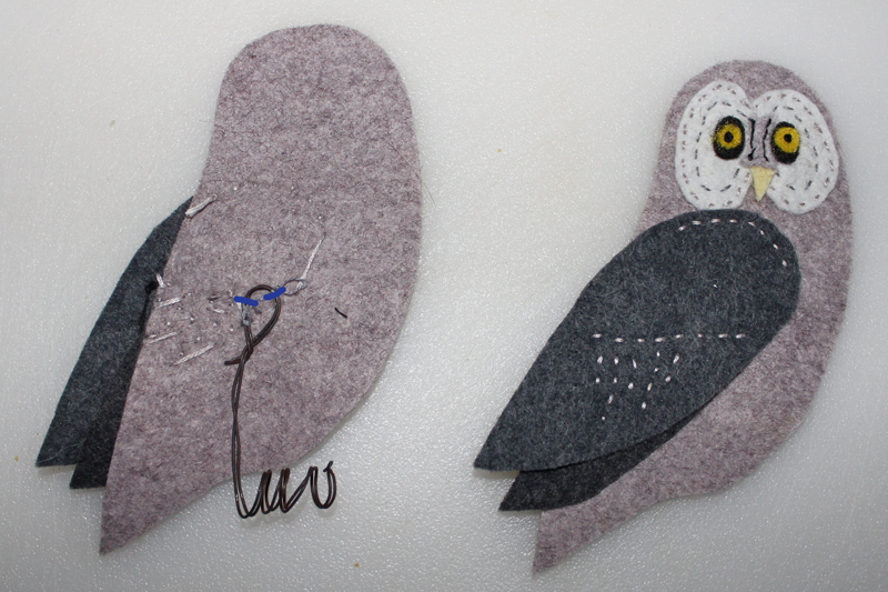 Adding Wire Feet To Your Felt Birds