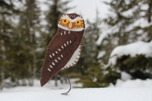 burrowing owl felt ornament