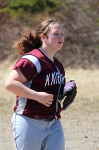 hannah playing softball