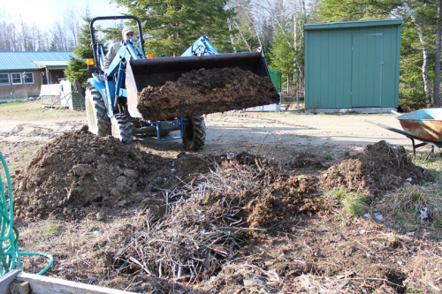 We added duck and chicken compost to top of the pile