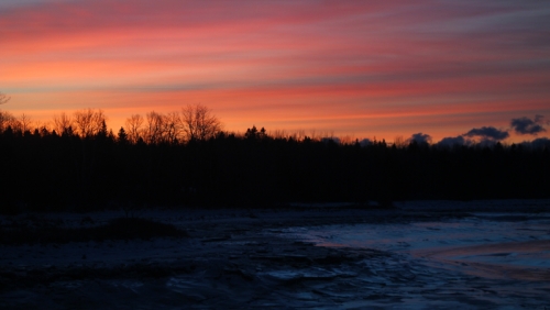 cold sunrise over mill river