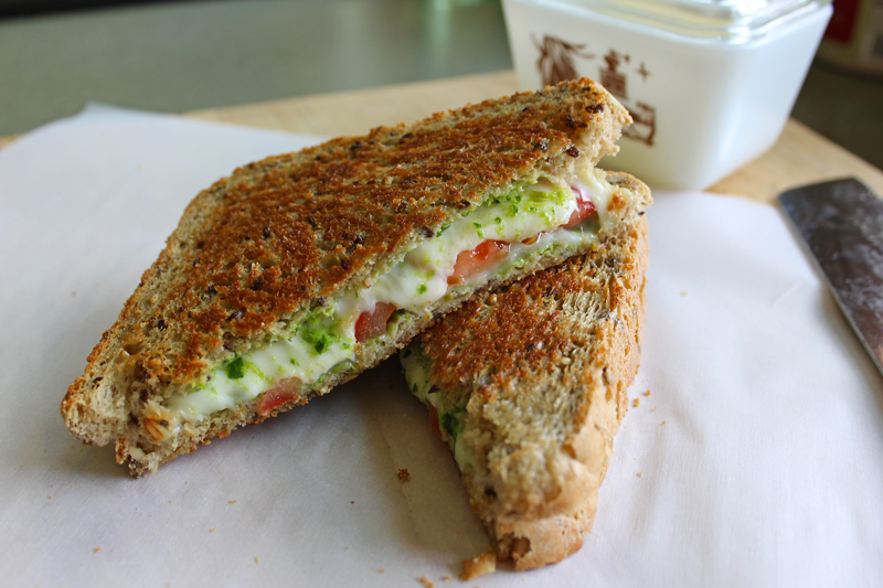 Grilled Cheese with Spicy Green Sauce