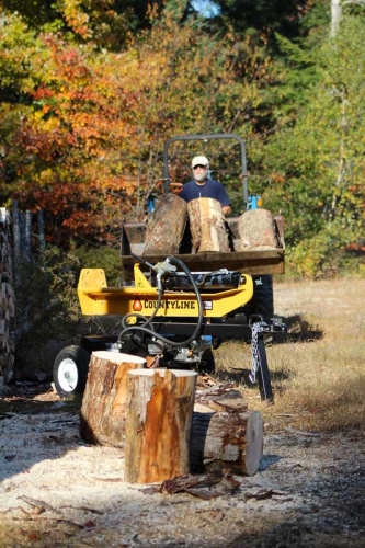 cutting and splitting fire wood