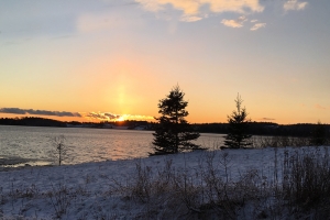 Sunset over teh Pleasant River