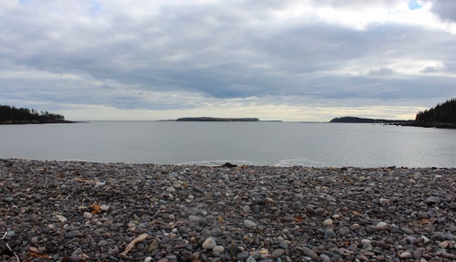 rocky shore along Jasper Beach