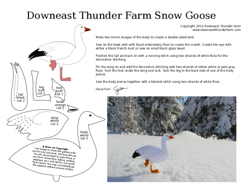 snow goose printable PDF pattern