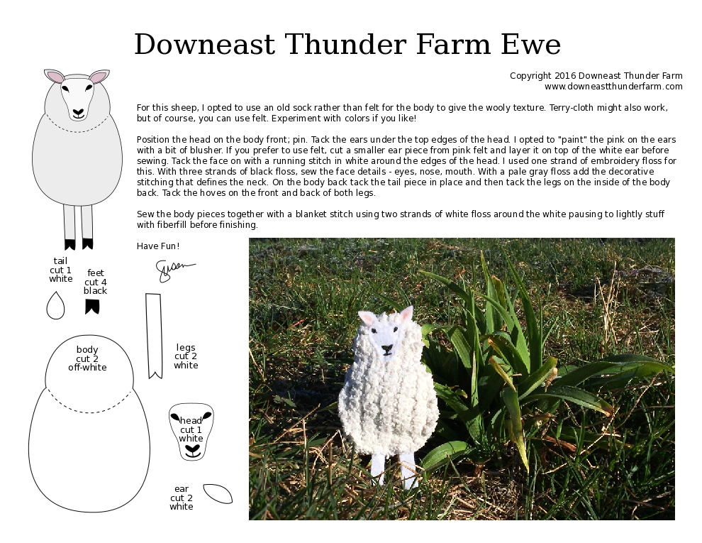 Ewe Pattern The Sassy Sheep | Downeast Thunder Farm