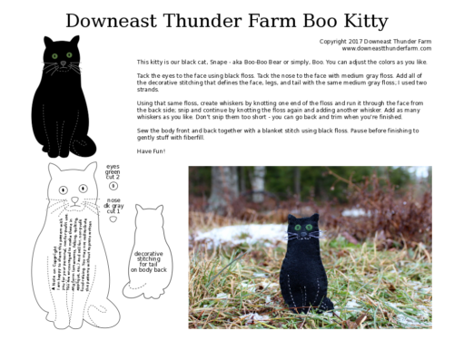 black cat printable felt pattern