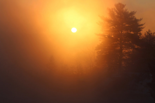 sunrise over the pleasant river