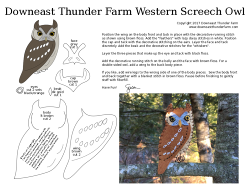 printable western screech owl pattern