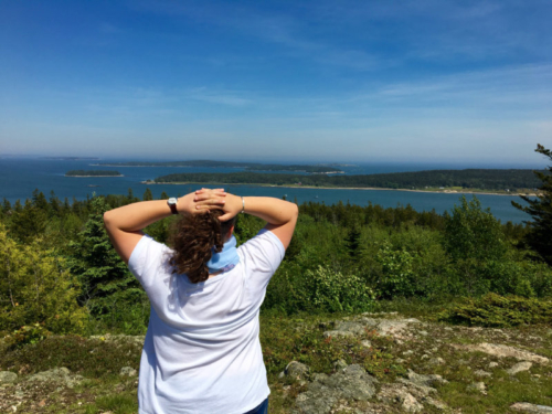 Admiring the view from Pigeon Hill