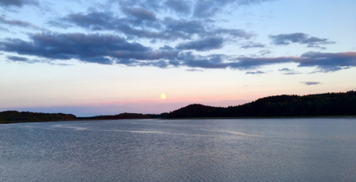 full moon over machias bay